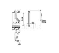MAHLE AH 271 000S Radiador de calefacción para vehíc. dirección a la derecha