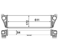 MAHLE CI 150 000P Intercooler Compatible con MERCEDES-BENZ VITO Autobús W639 VITO/MIXTO Furgón W639 VIANO W639