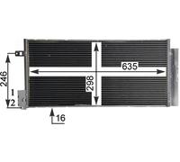MAHLE Condensador Aire Acondicionado Con Secadora para Fiat Punto Evo 199_ Opel