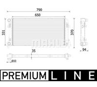 MAHLE ORIGINAL CR 2222 000P Radiador, refrigeración del motor