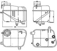 MAHLE CRT 120 000S Depósito compensación refrigerante sin sensor de nivel de refrigerante sin tapa negro