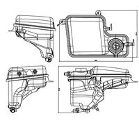 MAHLE CRT 203 000S Depósito compensación refrigerante con sensor de nivel de refrigerante sin tapa negro