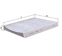 MAHLE LAK 816 - Filtro de aire de cabina interior - Filtro de polen activado por carbón - con protección contra olores - Coche