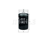 MAHLE Filtro de Aceite OC 47 OF para Audi A4 1.6 80 2.0 VW Golf I Cabriolet