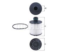 MAHLE Filtro de Aceite OX 1171D para Fiat Doblo Caja / Combi 1.3D Multijet Opel