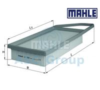 MAHLE Filtro de Aire Insertar Calidad OEM Recambio (Motor Admisión) LX 1282