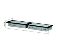 MAHLE Filtro de habitáculo LA 198 Filtro de partículas Altura: 38,0 Ancho: 99 Longitud: 439,6 Compatible con IVECO EuroCargo I-III PowerStar EuroTrakker EuroTech MH EuroTech MP