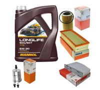 Mahle Inspección Set 5L mannol Longlife 504/507 5W-30 para Audi Tt 8J3 2.0