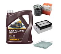Mahle Inspección Set 5L mannol Longlife 504/507 5W-30 para Mazda 3 Bm 1.5D)