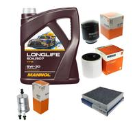 Mahle Inspección Set 5L Mannol Longlife 504/507 5W-30 Para VW Polo 6R 6C 1.2