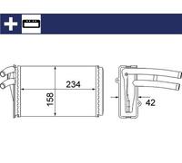 MAHLE Intercambiador De Calor Radiador Compatible Para Audi 80 2.0 Cabriolet