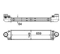MAHLE Intercooler LLK Para Ford Focus III 2.5 RS Land Rover Range 2.2 D 4x4