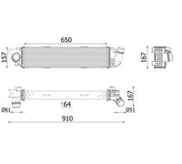 MAHLE Intercooler LLK Para Opel Vivaro B Furgón 1.6 CDTi Renault Trafic III