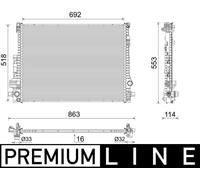 MAHLE Radiador Radiador De Agua Para Volvo XC60 II 246 V60 225 227 224