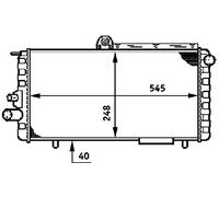 MAHLE Radiador refrigeración del motor Ancho de red 248mm Longitud de red 545mm Profundidad de red 40mm CR 620 000S