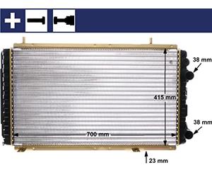 MAHLE Radiador refrigeración del motor Caja de cambios manual Ancho de red 412mm Longitud de red 700mm Profundidad de red 35mm Compatible con FIAT DUCATO Caja/Chasis 230 CR 168 000S