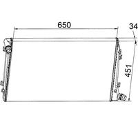 MAHLE Radiador refrigeración del motor Transmisión automática Ancho de red 451mm Longitud de red 650mm Profundidad de red 34mm CR 1395 000S