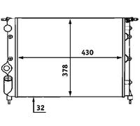MAHLE Radiador refrigeración del motor Transmisión automática Caja de cambios manual Ancho de red 378mm Longitud de red 430mm Profundidad de red 32mm CR 476 000S