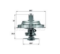 MAHLE Termostato Refrigerante 80°C para Mercedes-benz Clase G Clase V TX 25 80D