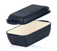 Mahlzeit Cacerola de hierro fundido con tapa esmaltada, 4,8 litros, Blue Berry | Cacerola 2 en 1 con sartén, apta para horno, apta para inducción, doble cacerola, cazuela de pato grande, esmaltado
