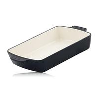 Mahlzeit Cazuela Rectangular de Hierro Fundido Esmaltado Blue Berry | 3,8 Litros | Recipiente para Lasaña, Platos para Horno, Fuente para Horno | Molde para Gratinar | Fuente de Cocinar