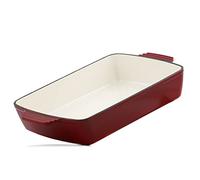 Mahlzeit Cazuela Rectangular de Hierro Fundido Esmaltado Dark Cherry | 3,8 Litros | Recipiente para Lasaña, Platos para Horno, Fuente para Horno | Molde para Gratinar I Fuente de Cocinar