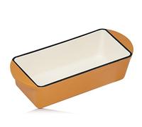 Mahlzeit Cazuela Rectangular de Hierro Fundido Esmaltado Sunny Orange | 1,6 Litros | Recipiente para Lasaña, Platos para Horno, Fuente para Horno | Molde para Gratinar | Fuente de Cocinar