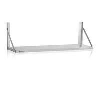 Mahlzeit Estante de Pared de Acero Inoxidable | 100 x 30 cm | Estante Colgante Plegable | Estante de Cocina de Acero Inoxidable, Estante Flotante, Estante de Pared Plegable | Estantería para Cocina