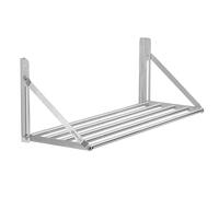 Mahlzeit Estante de Pared de Acero Inoxidable | 100 x 30 cm | Estante Colgante Plegable | Estante de Cocina de Acero Inoxidable, Estante Flotante, Estante de Pared Plegable | Estantería para Cocina