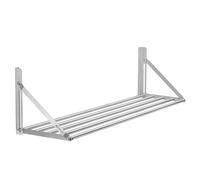 Mahlzeit Estante de Pared de Acero Inoxidable | 120 x 30 cm | Estante Colgante Plegable | Estante de Cocina de Acero Inoxidable, Estante Flotante, Estante de Pared Plegable | Estantería para Cocina