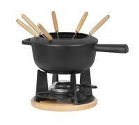 Mahlzeit Juego de fondue de hierro fundido para 6 personas, 2 litros, juego de fondue de 13 piezas con quemador y tenedores, juego de fondue de queso, juego de fondue de carne, juego de fondue de