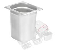 Mahlzeit Recipiente GN 1/6 | Altura 200 mm | Varios tamaños disponibles | Contenedor gastronómico de acero inoxidable | Contenedor Gastronorm, recipiente de calor para platos Chafing Dishes