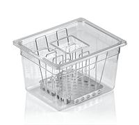 Mahlzeit Sous Vide Set | Contenedor GN con tapa y estructura | Ajustable | Soporte para costillas de ahorro, ideal para pescado y carne, accesorios Sous-Vide, contenedor gastronorm
