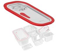 Mahlzeit Tapa para Recipiente GN 1/4 | Tapa de Acero Inoxidable con Borde de Silicona y Válvula de Liberación de Vacío, Cierre Hermético | Tapa de Contenedor Gastronorm 1/4 | Gastronomía