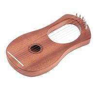 Mahogany Lyre Harp, Mini Arpa con 7 Cuerdas de Metal, Llave de Giro, para Adultos Nios