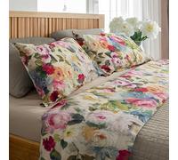Mahome Camelia - Juego de sábanas para cama de matrimonio de raso de algodón 100% de 300 hilos (TC) artesanal - Sábana bajera ajustable de 180 x 200 x 30 cm, sábana encimera de 250 x 290 cm, 2 fundas