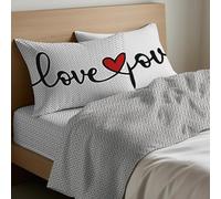 Mahome Juego de sábanas de matrimonio de algodón 100 % puro italiano suave - Juego de sábanas matrimoniales sábana encimera 250 x 300 cm, sábana bajera 180 x 200 + 25 cm de altura, 2 fundas de