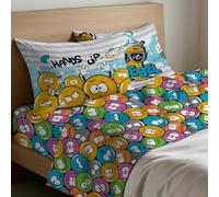 Mahome Juego de sábanas individual de algodón 100 % puro italiano suave - Juego de cama individual sábana encimera 150 x 300 cm, sábana bajera 90 x 200 + 25 cm de altura, 1 funda de almohada 50 x 80