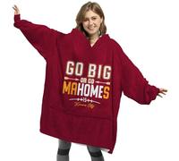 Mahomes - Manta con capucha Patrick - Go Big Or Go Mahomes - Sudadera de franela con capucha - Cumpleaños, Día del Padre, Día de la Madre, regalos de Navidad para los fanáticos del fútbol