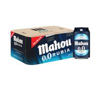 Mahou 0,0 Rubia, Cerveza Lager Dorada Sin Alcohol, Pack 12 Latas x 33cl