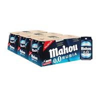 Mahou 0,0 Rubia, Cerveza Lager Dorada Sin Alcohol, Pack 24 Latas x 33cl