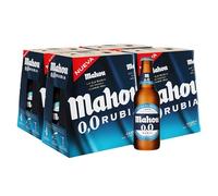 Mahou 0,0 Rubia, Cerveza Sin Alcohol Dorada Lager, Pack de 24 botellas x 25 cl