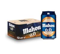 Mahou 0,0 Tostada, Cerveza Lager Sin Alcohol, Pack 12 Latas x 33cl