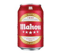 Mahou 5 Estrellas, Cerveza Lata 33 erveza Especial Dorada Lager, Sabor 5 Estrellas, 5,5% Volumen de Alcohol