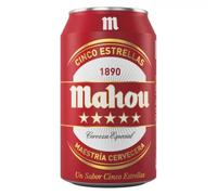 MAHOU 5 ESTRELLAS CERVEZA LATA 33CL.