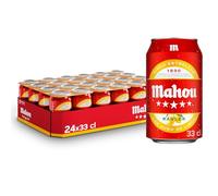 Mahou 5 Estrellas Cerveza Radler con Limón, Pack de 24 latas x 33cl, Refrescante Cerveza Limón Con 3,2% Volumen de Alcohol