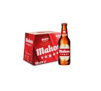 Mahou 5 Estrellas, Pack de 12 Botellas x 25 cl, Cerveza Especial Dorada Lager, Sabor 5 Estrellas, 5,5% Volumen de Alcohol