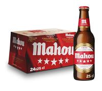Mahou 5 Estrellas, Pack de 24 Botellas x 25 cl, Cerveza Especial Dorada Lager Con Sabor 5 Estrellas, 5.5% Volumen de Alcohol