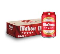 Mahou 5 Estrellas, Pack de 28 Latas x 33 cl, Cerveza Especial Dorada Lager Con Sabor 5 Estrellas, 5.5% Volumen de Alcohol
