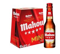 Mahou 5 Estrellas, Pack de 6 Botellas x 20 cl, Cerveza Especial Dorada Lager Con Sabor 5 Estrellas, 5.5% Volumen de Alcohol (Paquete de 6)